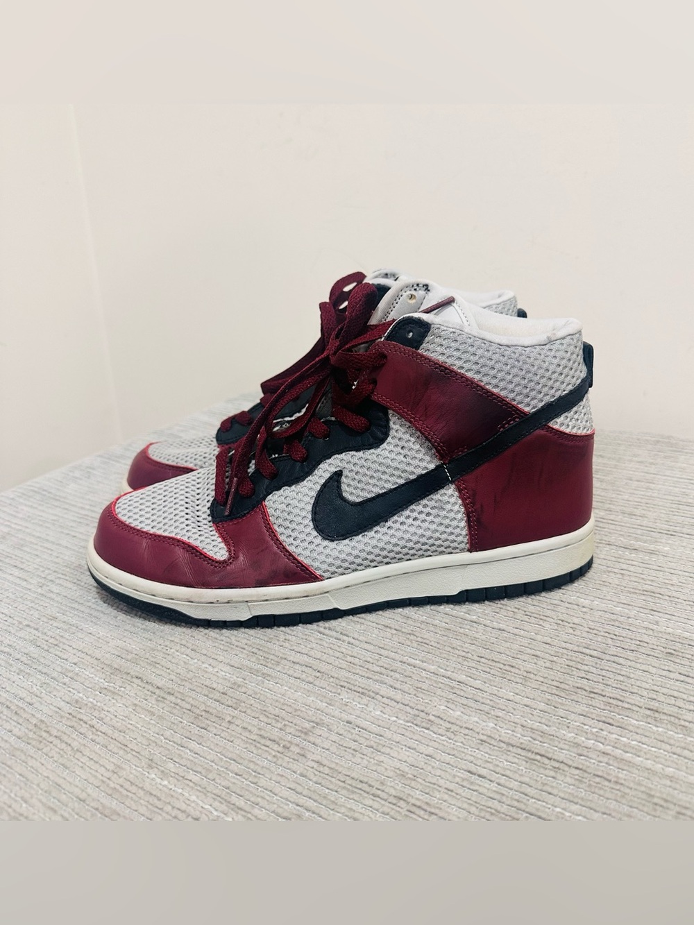 Nike Dunk High Premium Redwood 2004 Burgundy Size 8 US 306968-601 VTG Great Cond